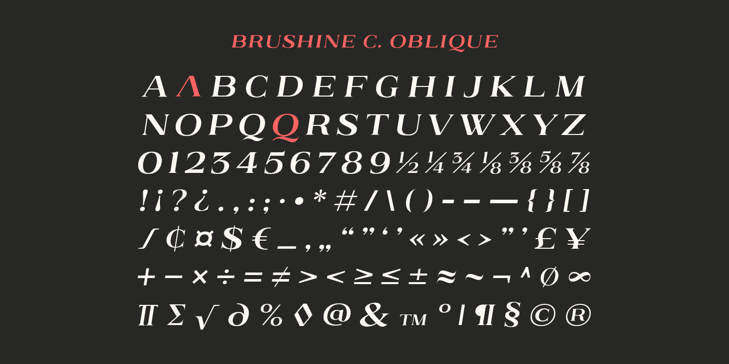 Пример шрифта Brushine Collection #2